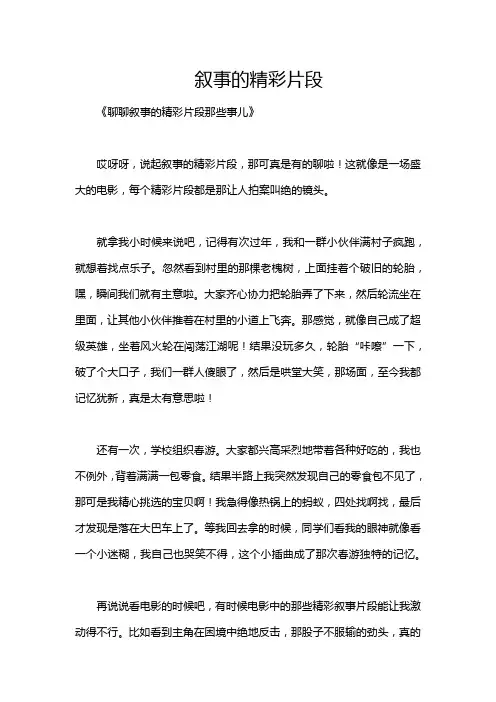 叙事的精彩片段