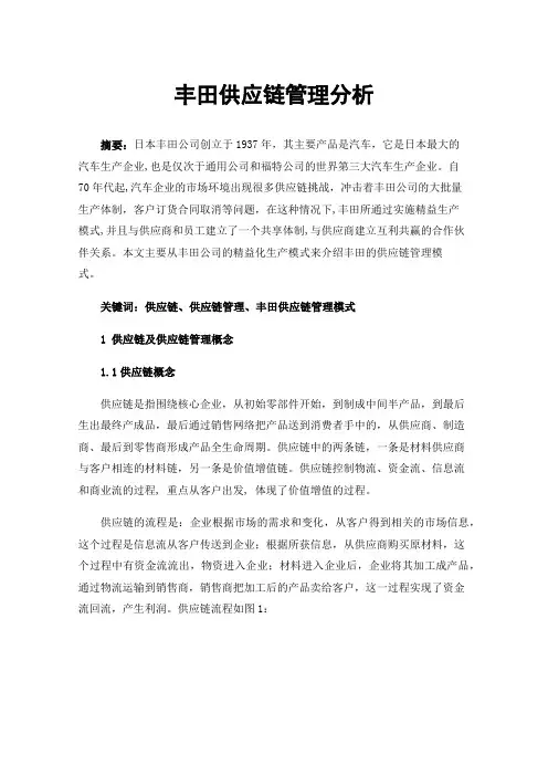 丰田供应链管理分析