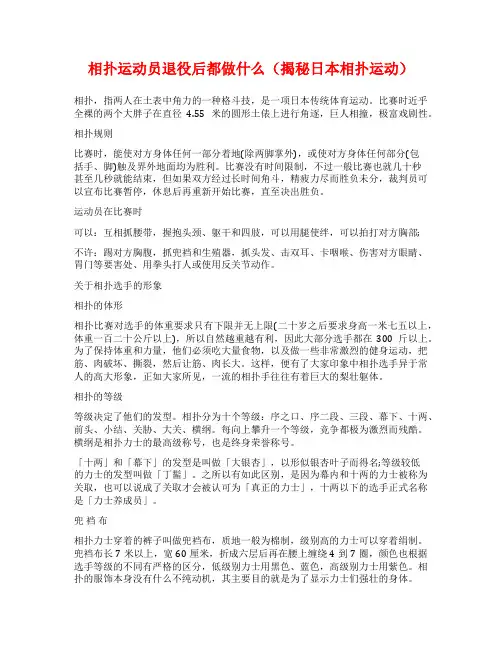 相扑运动员退役后都做什么(揭秘日本相扑运动)
