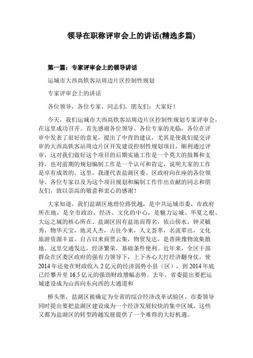 领导在职称评审会上的讲话(精选多篇)