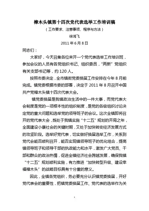 党代表选举培训稿