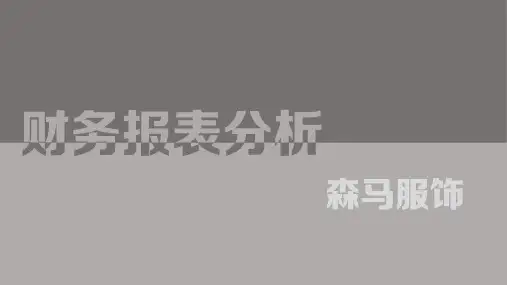 某服装公司财务报表分析(PPT 41页)