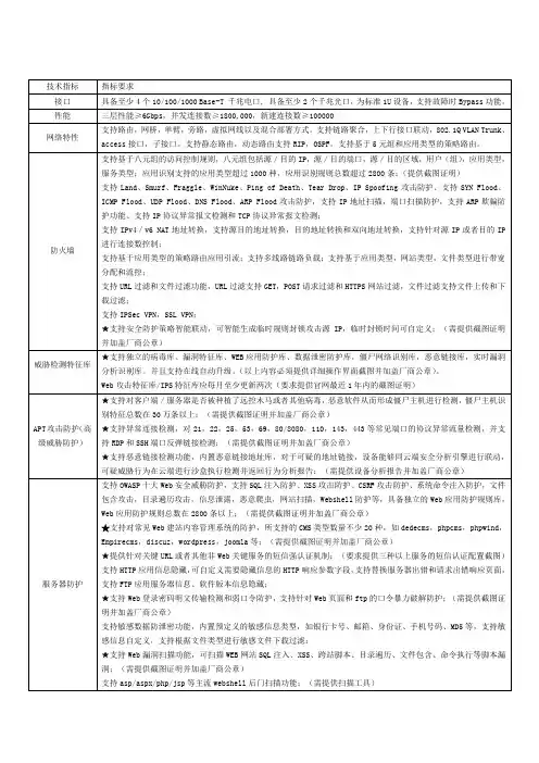 深信服下一代防火墙AF1520招标参数