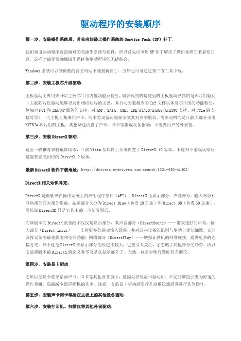 驱动的安装 下载 等方法