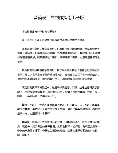音箱设计与制作指南电子版