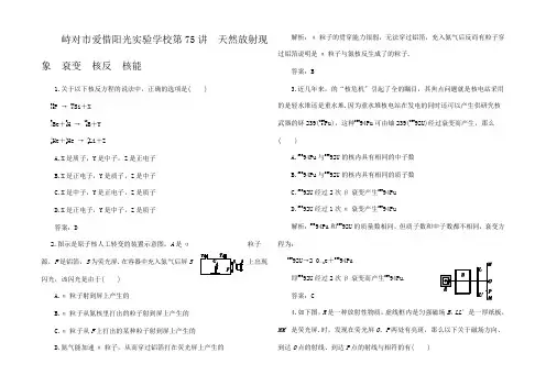 高三物理一轮复习试题衰变核反