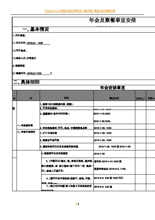 2018年会工作整体策划流程表