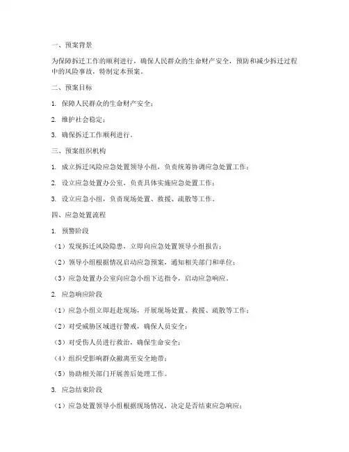拆迁风险应急处置预案