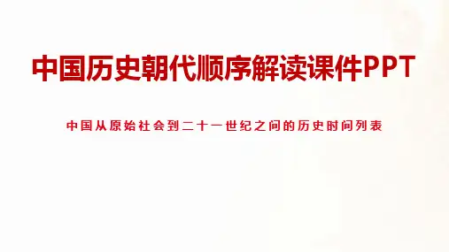 中国历史朝代顺序全面解读课件PPT模板