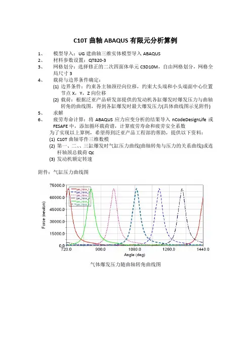C10T曲轴ABAQUS有限元分析算例