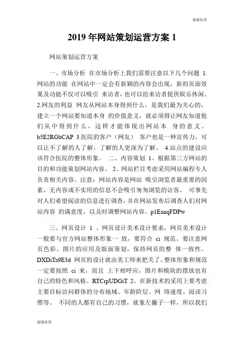 2019年网站策划运营方案.doc