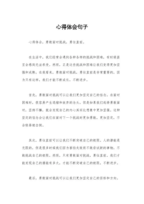 心得体会句子