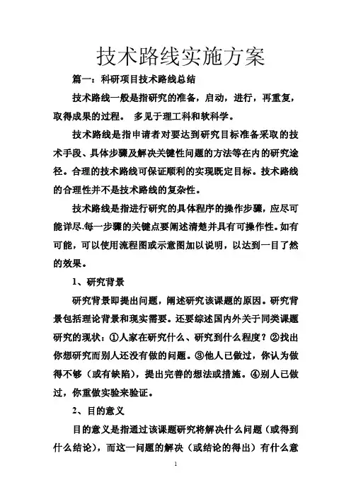 技术路线实施方案