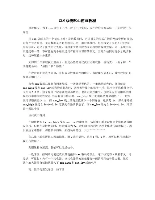 CAN总线呕心沥血教程
