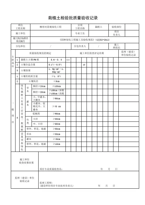 《园林绿化工程施工及验收规范》(CJJ82-2012)表格09141