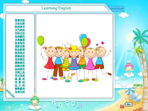 人教版(PEP)小学英语3-6年级单词分类课件