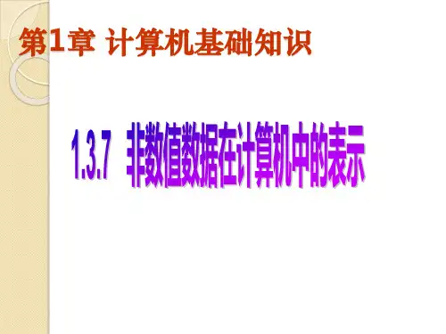 计算机基础1.3.7 非数值数据在计算机中的表示