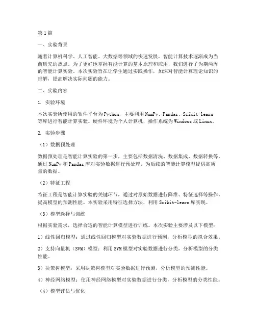 智能计算实验报告总结(3篇)