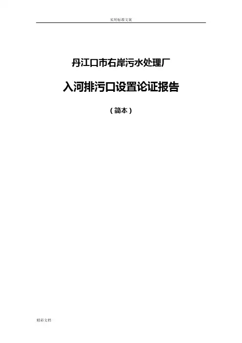 入河排污口设置论证报告材料简版(1)