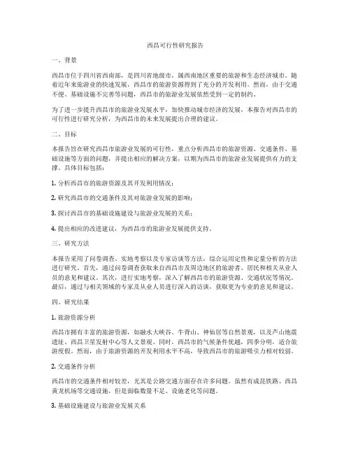西昌可行性研究报告