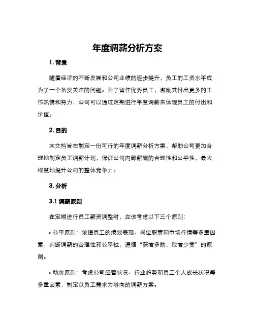 年度调薪分析方案