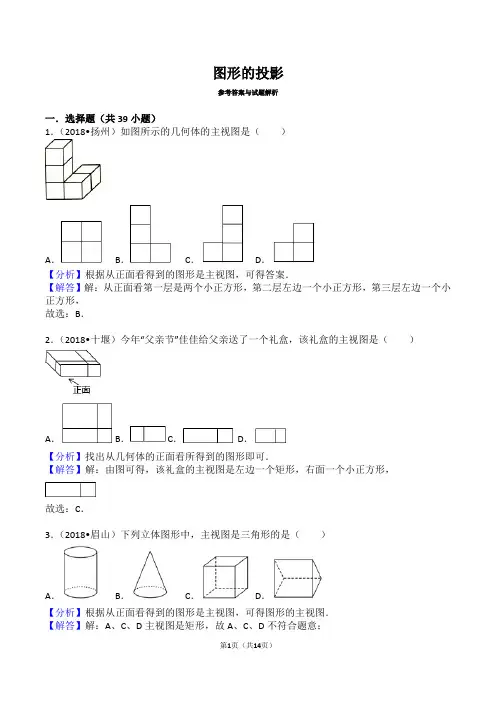 2018中考图形的投影真题