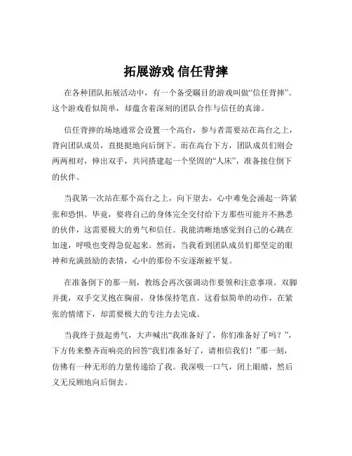 拓展游戏 信任背摔