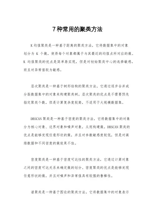 7种常用的聚类方法