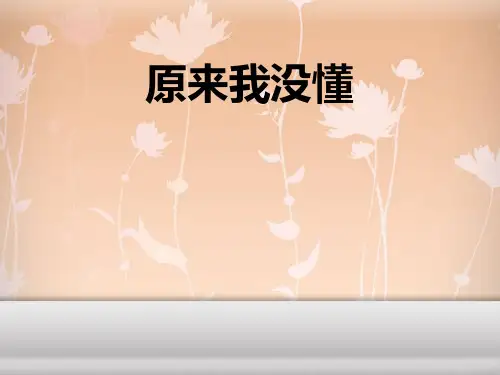 原来我没懂(中考作文讲解)