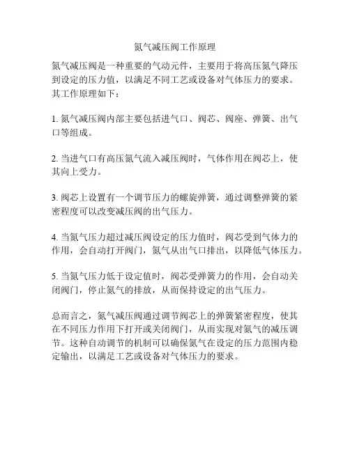 氮气减压阀工作原理