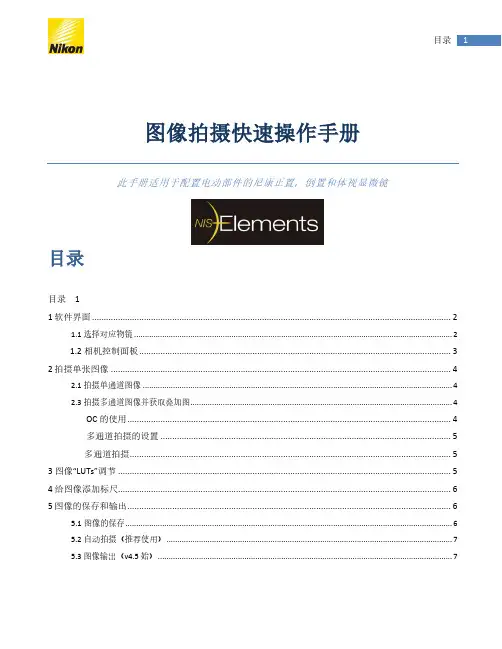 NIS-Elements Br 图像拍摄（手册，2020-1）说明书