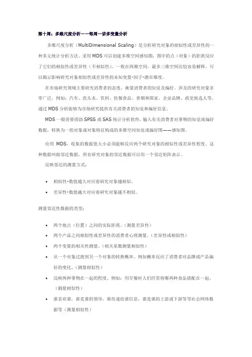 第十周：多维尺度分析——每周一讲多变量分析