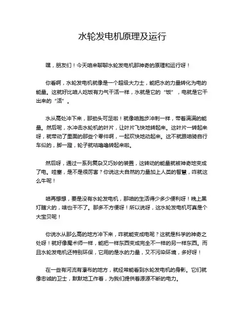 水轮发电机原理及运行