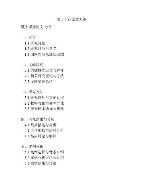 硕士毕业论文大纲