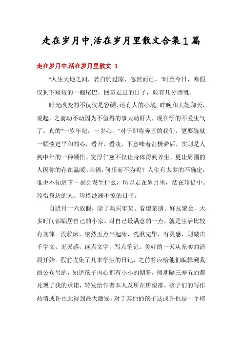 走在岁月中,活在岁月里散文合集1篇