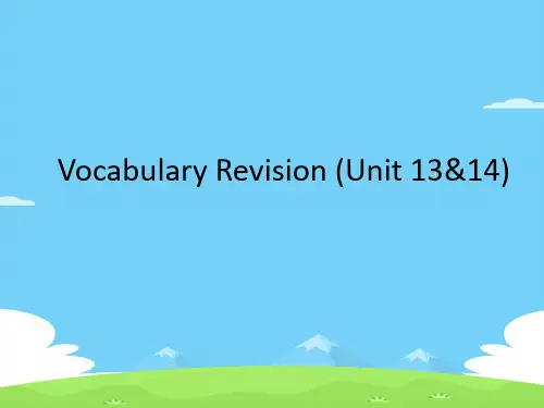 北师大版英语必修4 Unit 13-14 Vocabulary Revision 词汇复习课件(共20张PPT)