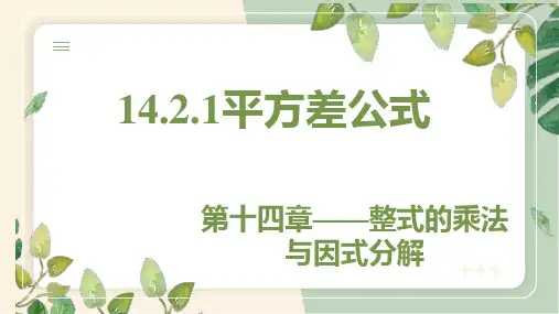14.2.1 平方差公式 初中数学人教版八年级上册教学课件(共26张PPT)