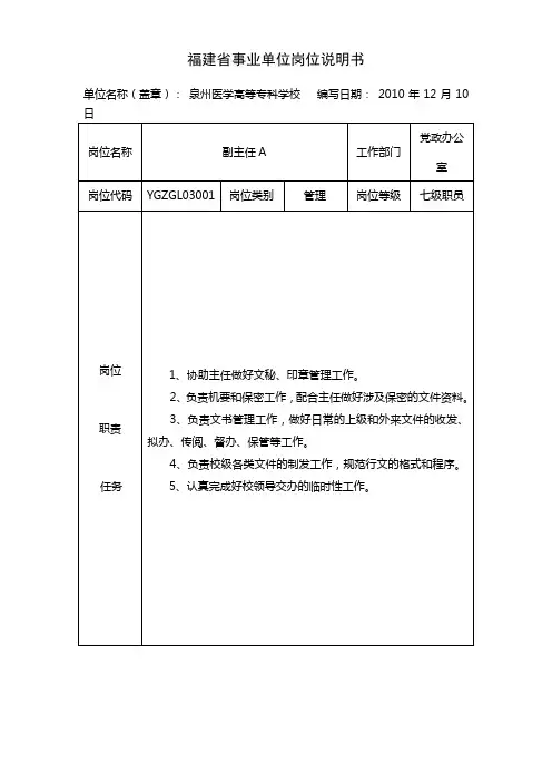 02.管理(七级)岗位说明书
