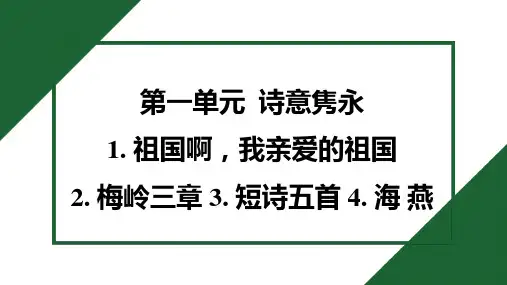 2025年部编版九年级下册语文第一单元同步训练1. 祖国啊,我亲爱的祖国 2. 梅岭三章