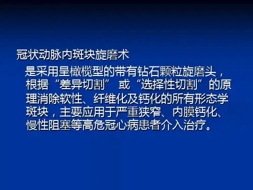 冠状动脉内斑块旋磨术电子版本