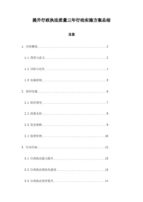 提升行政执法质量三年行动实施方案总结