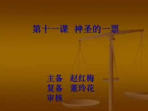 第十一课《神圣的一票》课件(教科版九年级)