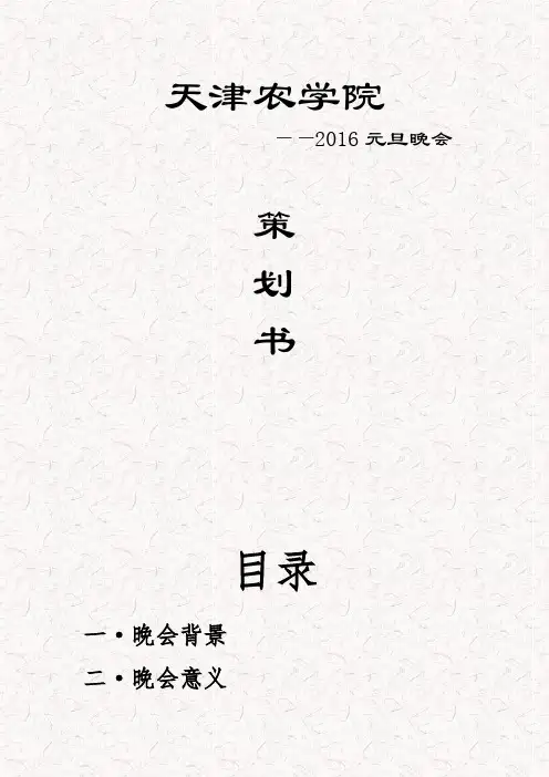 某高校2016年元旦晚会活动策划书