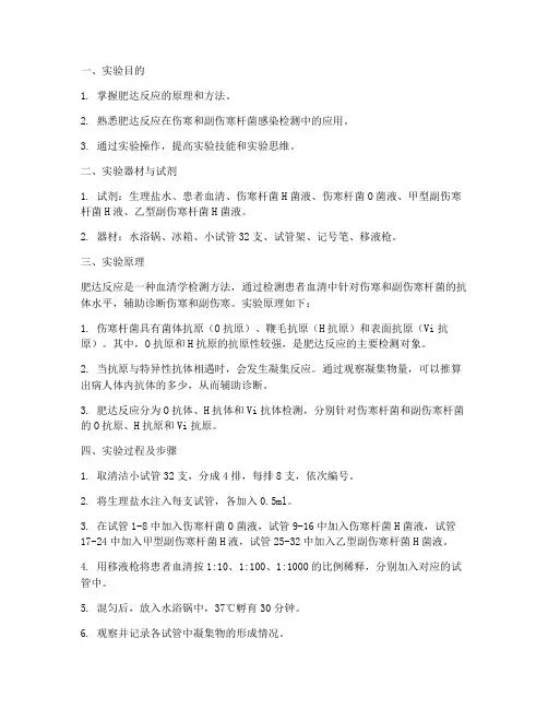 肥达反应实验报告