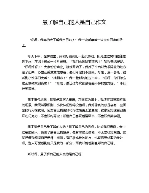 最了解自己的人是自己作文