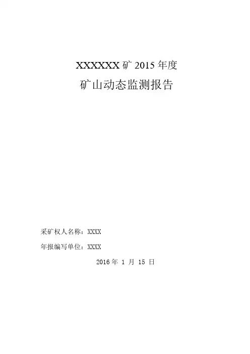 煤矿动态监测报告