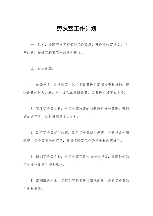 劳技室工作计划