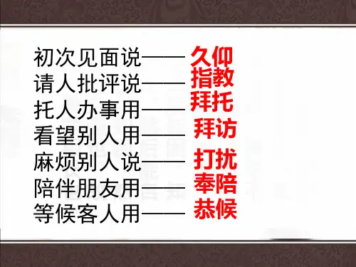 语言得体之“谦辞敬辞”