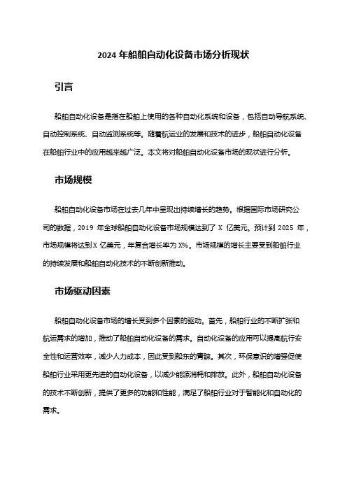 2024年船舶自动化设备市场分析现状