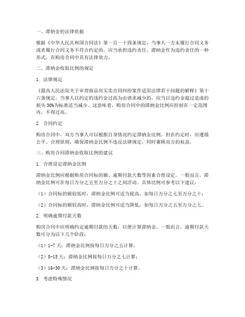 购房合同滞纳金收取比例